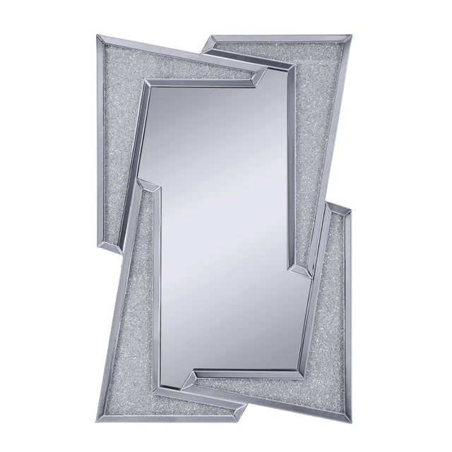 Acme - Noralie Accent Mirror 97571 Mirrored & Faux Diamonds