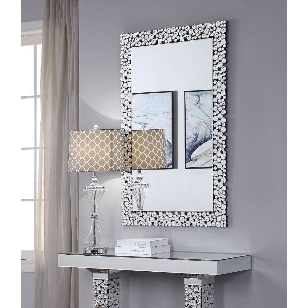 Acme - Kachina Accent Mirror 97574 Mirrored & Faux Gems