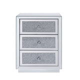 Acme - Noralie Accent Table 97580 Mirrored, Faux Diamonds