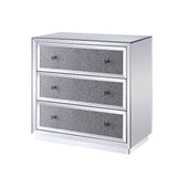 Acme - Noralie Console Cabinet 97582 Mirrored & Faux Diamonds