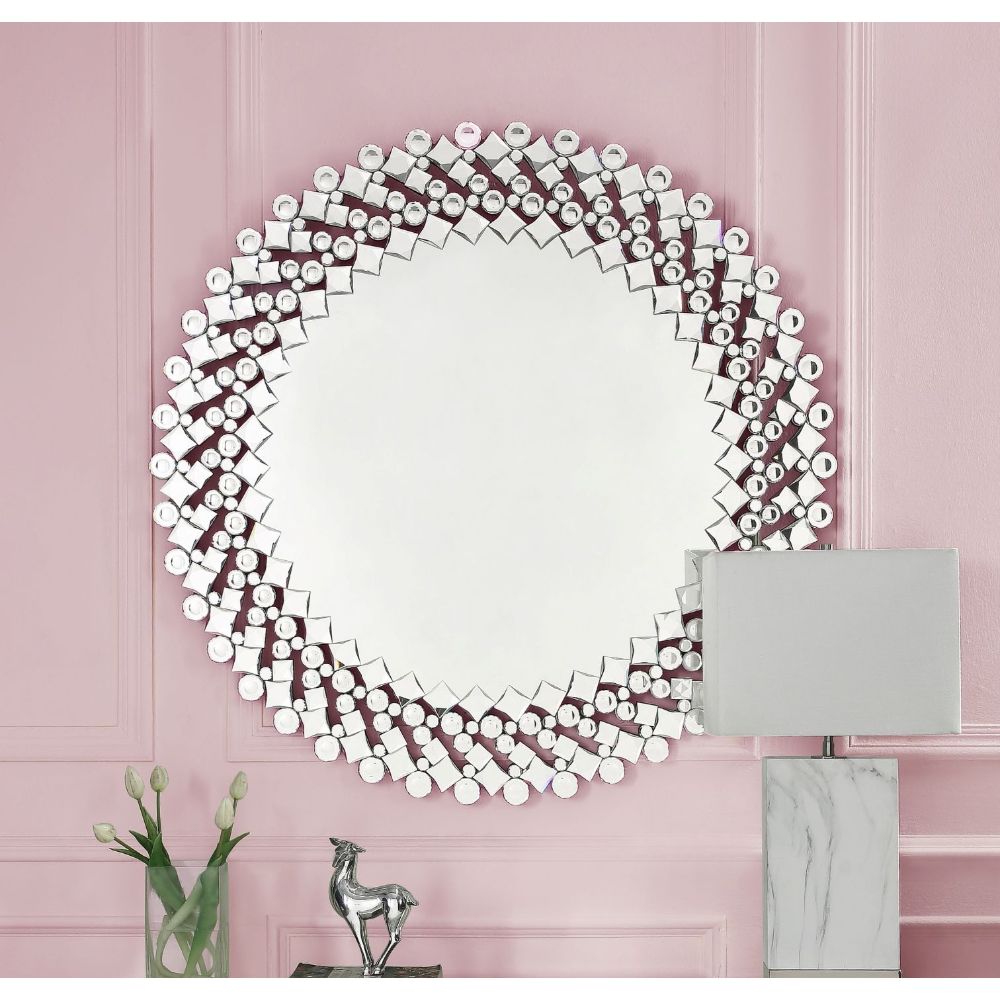 Acme - Kachina Accent Mirror 97585 Mirrored & Faux Gems