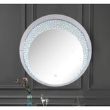 Acme - Nysa Accent Mirror W/Led 97590 Mirrored & Faux Crystals