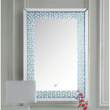 Acme - Nysa Accent Mirror W/Led 97591 Mirrored & Faux Crystals