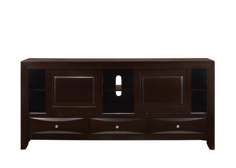 1pc Dark Cherry Finish 3 Drawers Shelf Storage Space TV Stand Bedroom Living Room Furniture - sold by Home Elegance USA