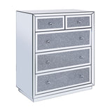 Acme - Noralie Console Cabinet 97637 Mirrored & Faux Diamonds