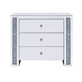 Acme - Noralie Console Cabinet 97642 Mirrored & Faux Diamonds