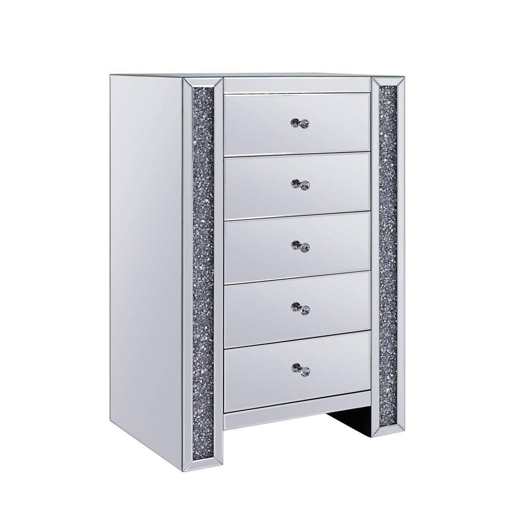 Acme - Noralie Cabinet 97644 Mirrored & Faux Diamonds