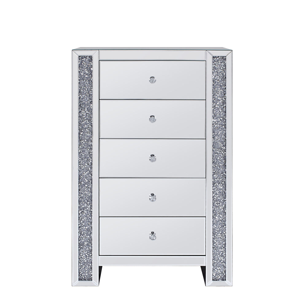 Acme - Noralie Cabinet 97644 Mirrored & Faux Diamonds