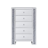 Acme - Noralie Cabinet 97644 Mirrored & Faux Diamonds