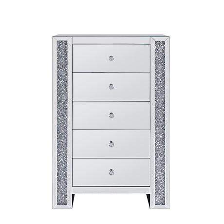 Acme - Noralie Cabinet 97644 Mirrored & Faux Diamonds