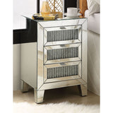 Acme - Noralie Accent Table 97650 Mirrored & Faux Diamonds