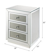Acme - Noralie Accent Table 97660 Mirrored & Faux Diamonds