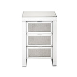 Acme - Noralie Accent Table 97661 Mirrored & Faux Diamonds