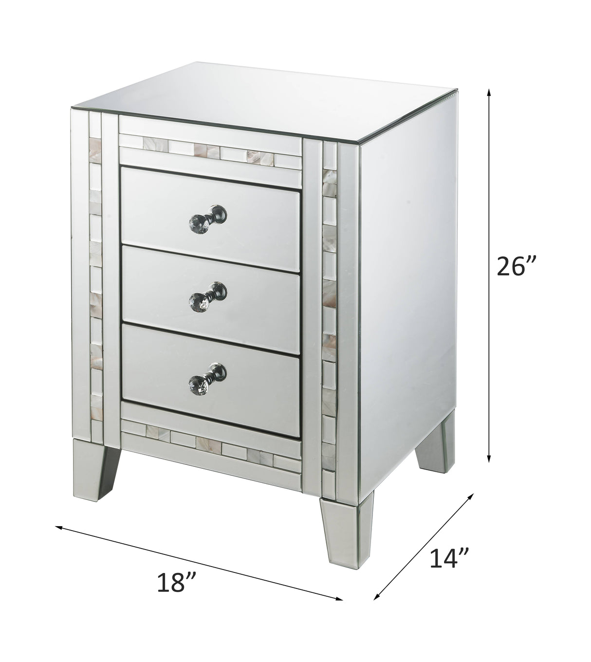 Acme - Nasa Accent Table 97676 Mirrored & Mother Pearl Finish