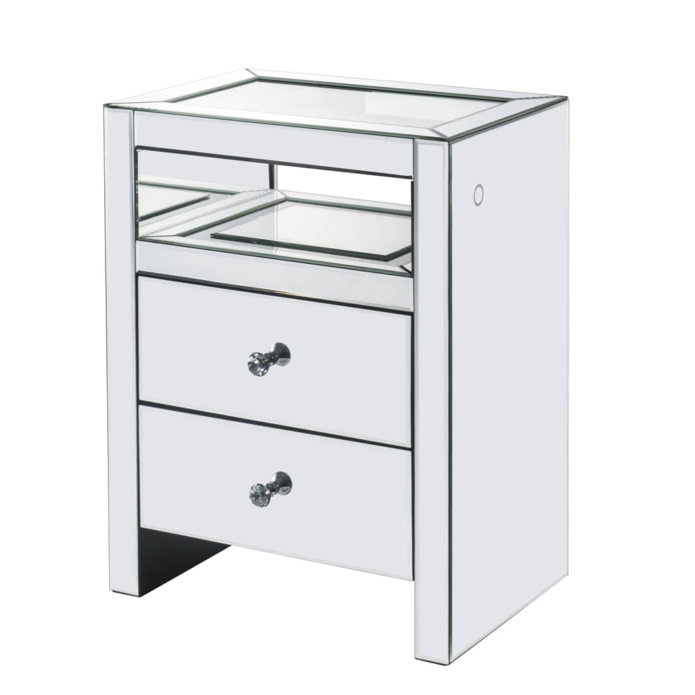 Acme - Dominic Accent Table W/Led 97685 Mirrored