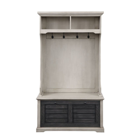 Acme - Shermie Hall Tree 97698 Antique White & Dark Gray Finish