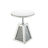 Acme - Noralie Accent Table 97702 Mirrored & Faux Diamonds
