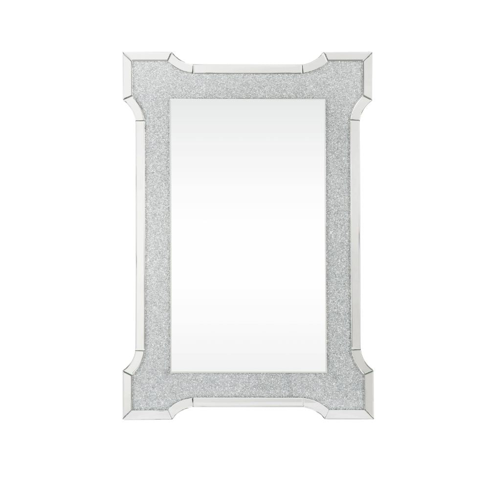 Acme - Noralie Accent Mirror 97705 Mirrored & Faux Diamonds