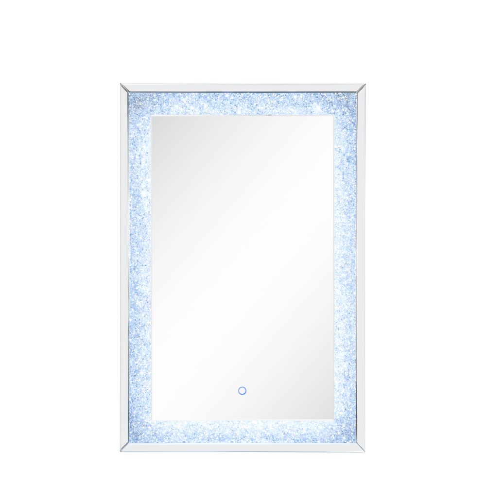 Acme - Noralie Accent Mirror W/Led 97706 Mirrored & Faux Diamonds