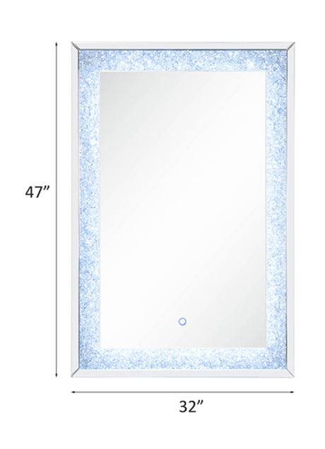 Acme - Noralie Accent Mirror W/Led 97706 Mirrored & Faux Diamonds