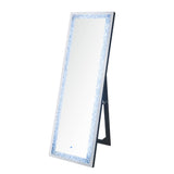 Acme - Noralie Floor Mirror W/Led 97713 Mirrored & Faux Diamonds