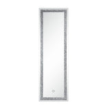 Acme - Noralie Floor Mirror W/Led 97713 Mirrored & Faux Diamonds