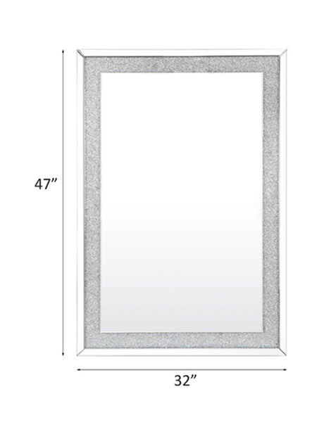 Acme - Noralie Accent Mirror 97719 Mirrored & Faux Diamonds