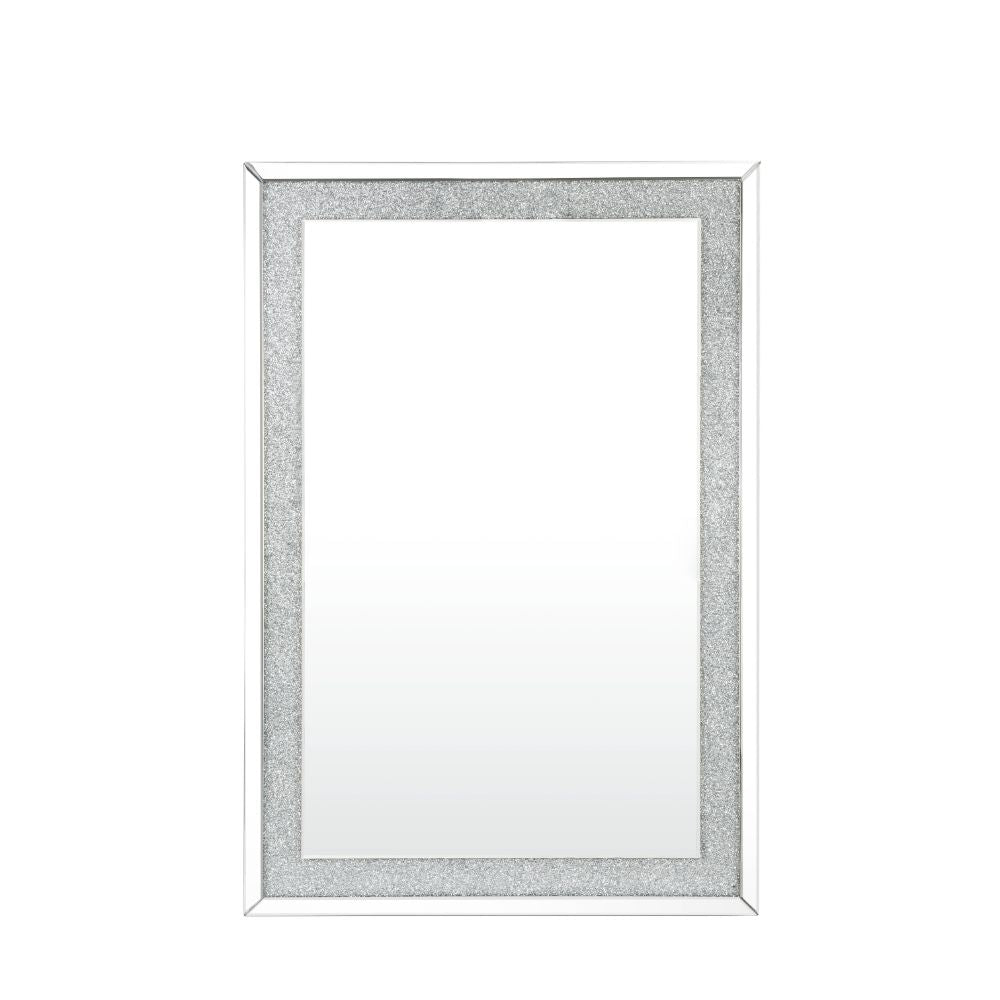 Acme - Noralie Accent Mirror 97719 Mirrored & Faux Diamonds