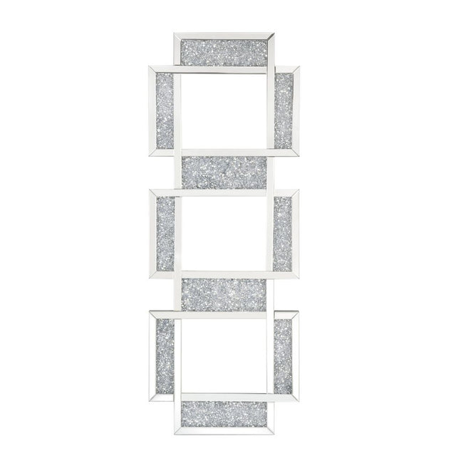 Acme - Noralie Accent Mirror 97721 Mirrored & Faux Diamonds