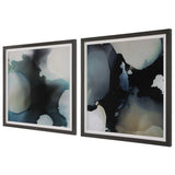 Telescopic Abstract Framed Prints (Set of 2) - Black / Blue by Uttermost - View 4