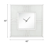 Acme - Noralie Wall Clock W/Led 97730 Mirrored & Faux Diamonds