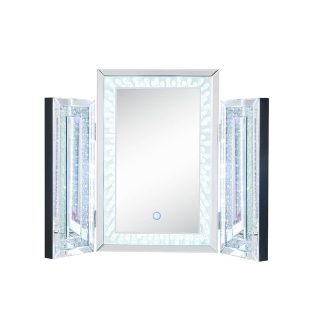 Acme - Nysa Accent Mirror W/Led 97732 Mirrored & Faux Crystals