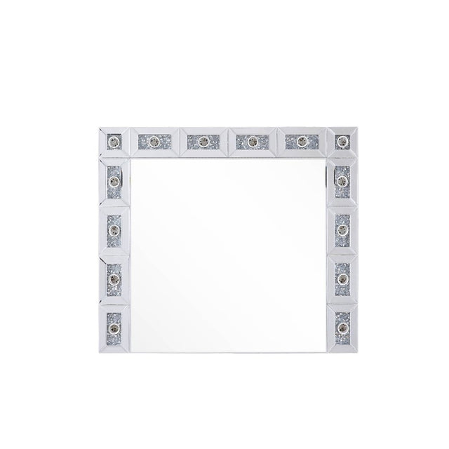 Acme - Noralie Accent Mirror 97746 Mirrored & Faux Diamonds