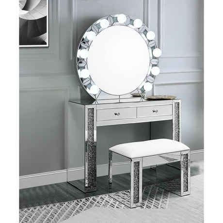 Acme - Noralie Accent Mirror 97748 Mirrored & Faux Diamonds