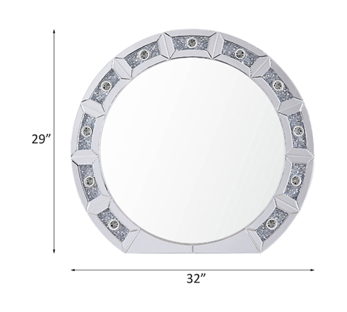 Acme - Noralie Accent Mirror 97748 Mirrored & Faux Diamonds