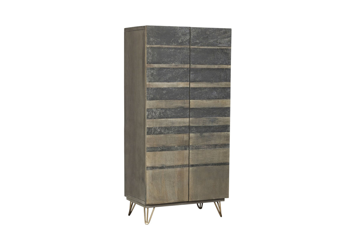 Beretta Cabinet 97766 Gray Stone & Ash Oak Finish | Acme - 97766 - Home Elegance USA - 3