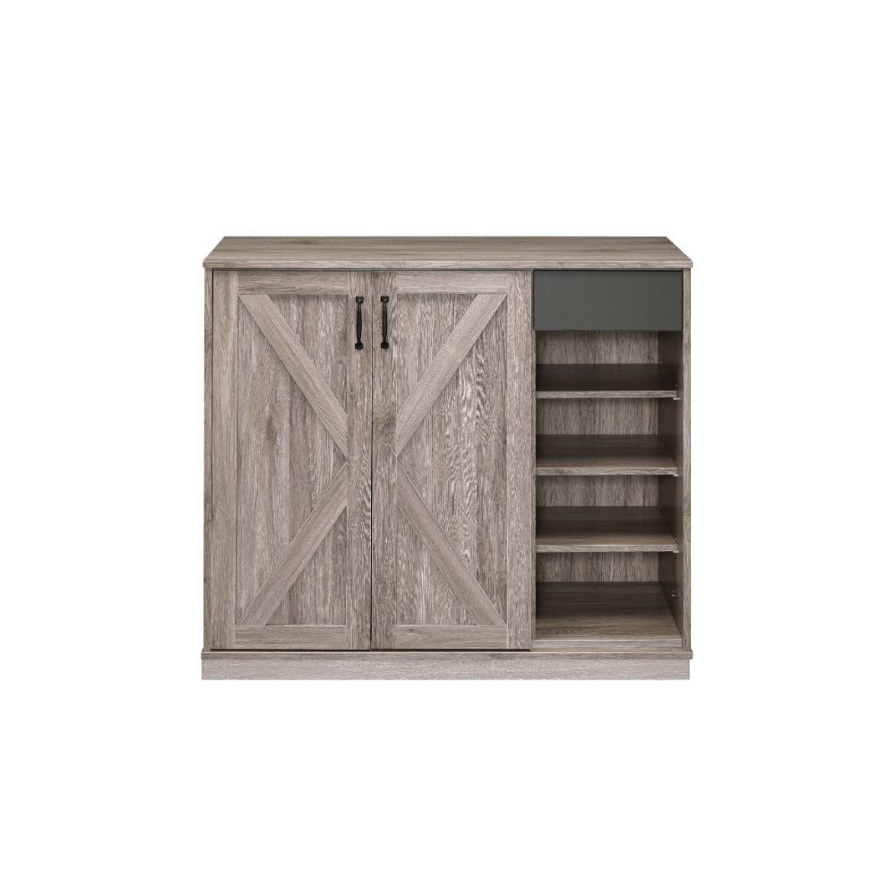 Acme - Toski Shoe Cabinet 97775 Rustic Gray Oak Finish