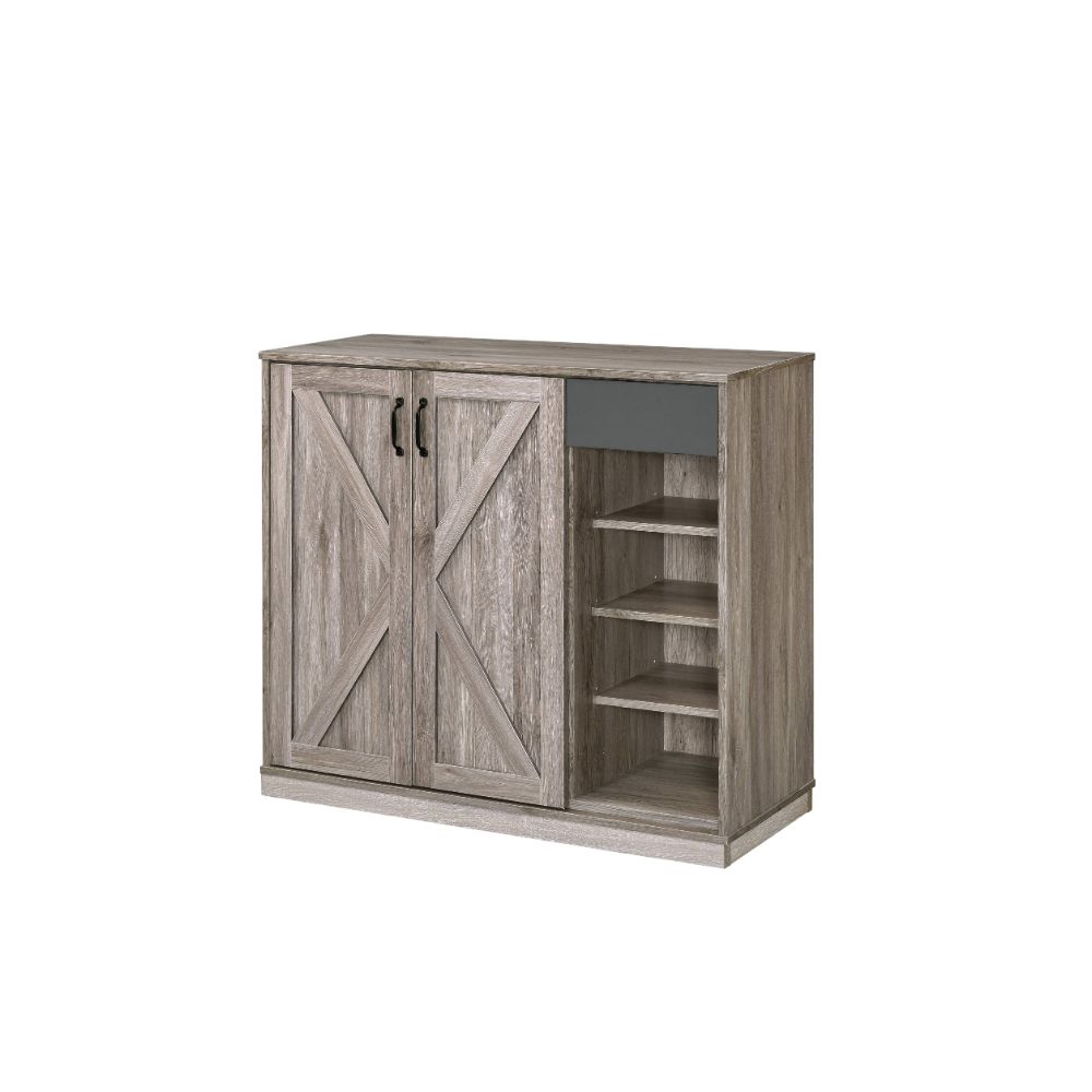 Acme - Toski Shoe Cabinet 97775 Rustic Gray Oak Finish