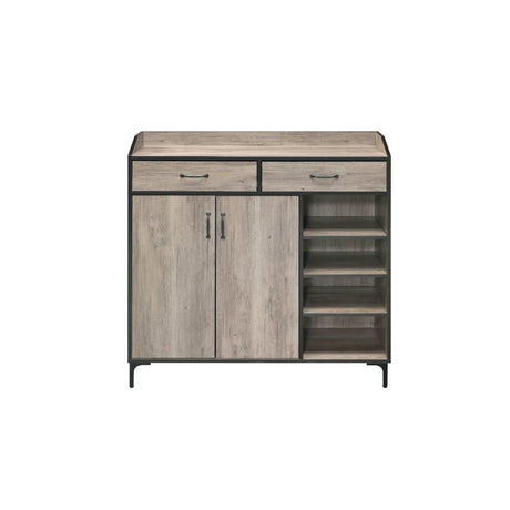 Acme - Pavati Shoe Cabinet 97783 Rustic Gray Oak Finish