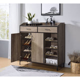 Acme - Pavati Shoe Cabinet 97783 Rustic Gray Oak Finish