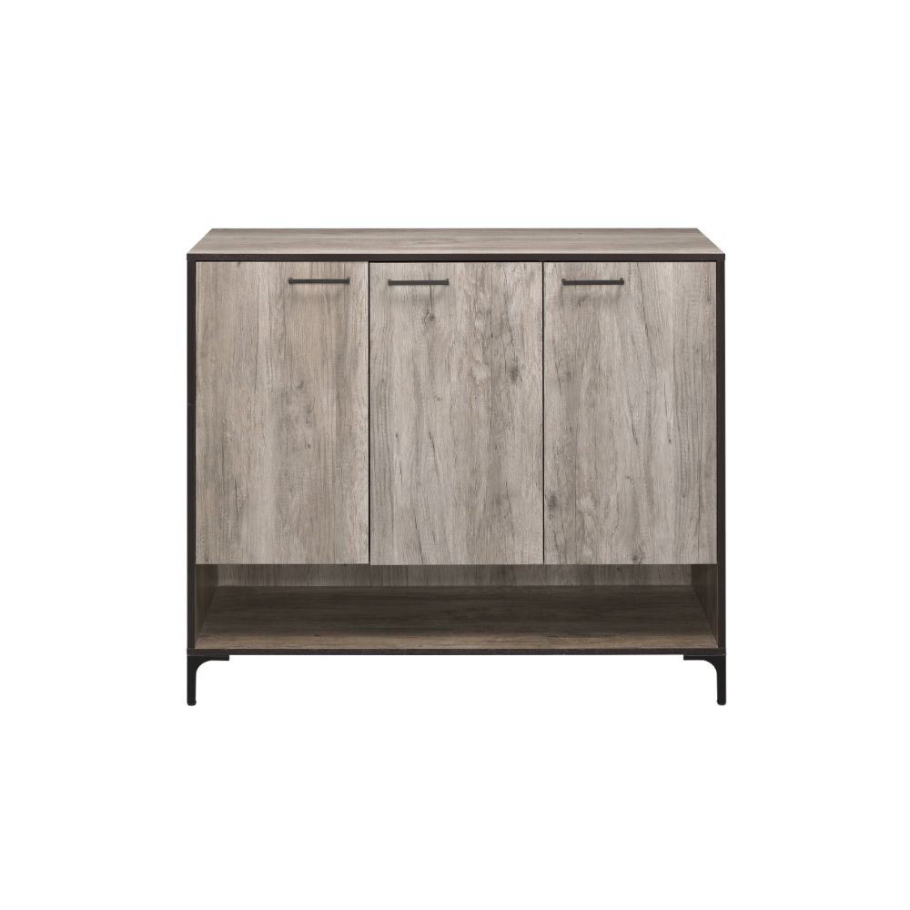 Acme - Pavati Shoe Cabinet 97785 Rustic Gray Oak Finish