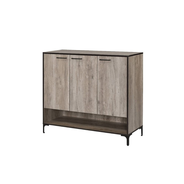 Acme - Pavati Shoe Cabinet 97785 Rustic Gray Oak Finish