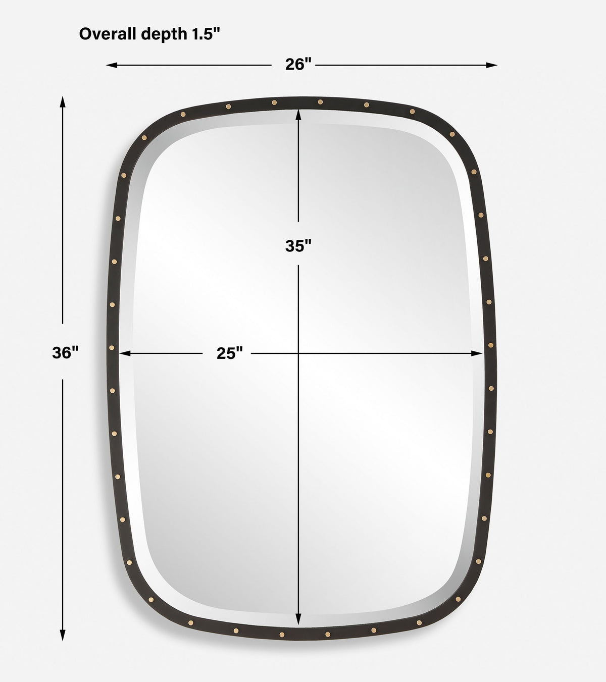 Benedo Industrial Mirror - Black by Uttermost - View 7