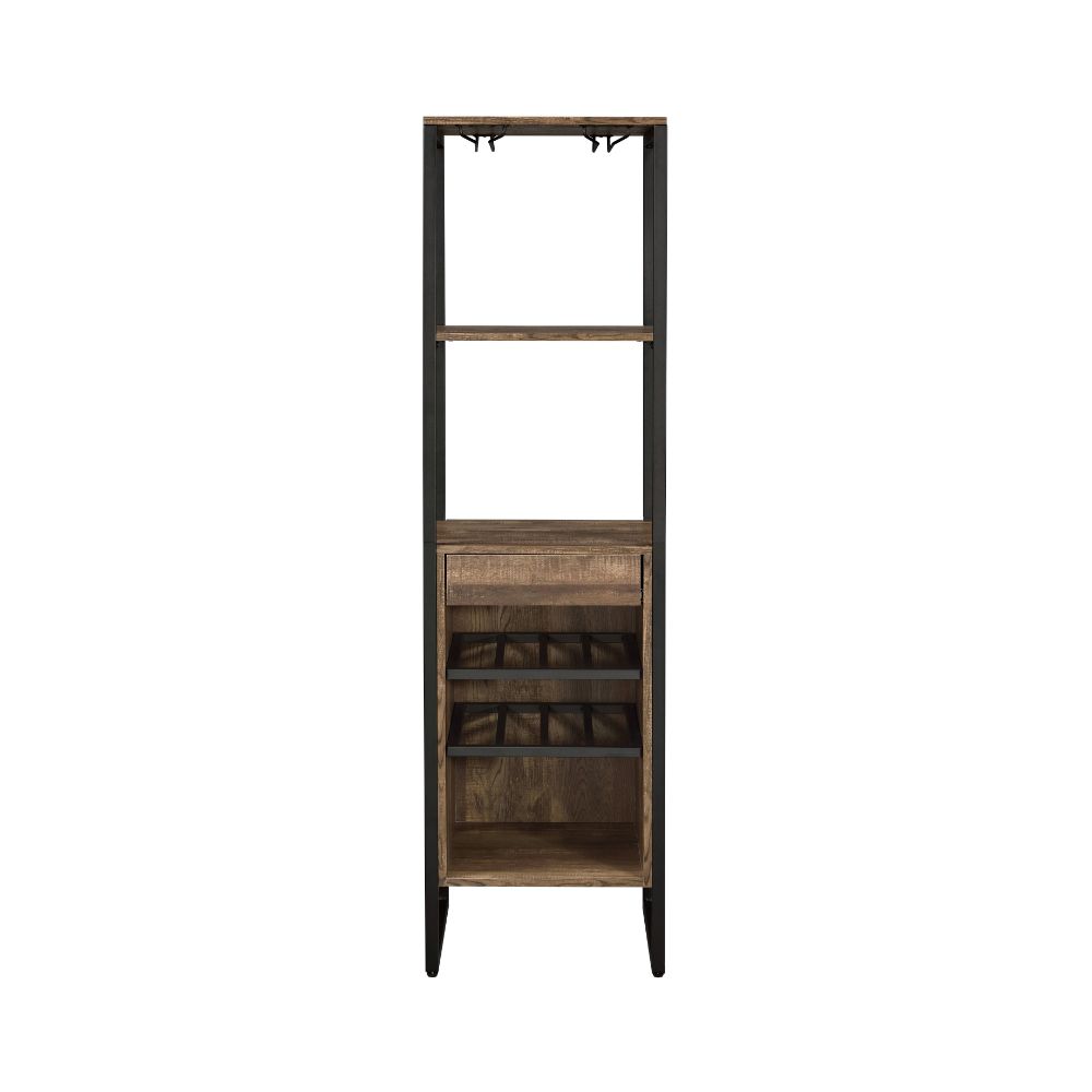 Acme - Narik Wine Rack 97800 Weathered Oak Finish