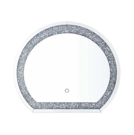 Acme - Noralie Accent Mirror 97804 LED, Mirrored & Faux Diamonds