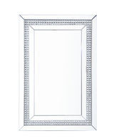 Acme - Lotus Accent Mirror 97805 Mirrored, Faux Ice Cube Crystals