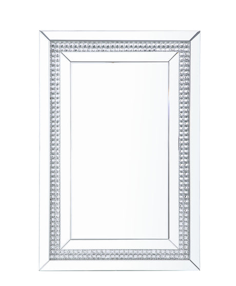 Acme - Lotus Accent Mirror 97805 Mirrored, Faux Ice Cube Crystals