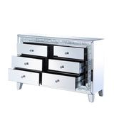 Acme - Noralie Console Cabinet 97815 LED, Mirrored & Faux Diamonds