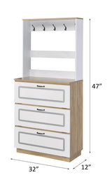 Acme - Hewett Shoe Cabinet 97834 Light Oak & White Finish