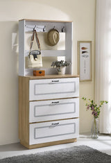 Acme - Hewett Shoe Cabinet 97834 Light Oak & White Finish